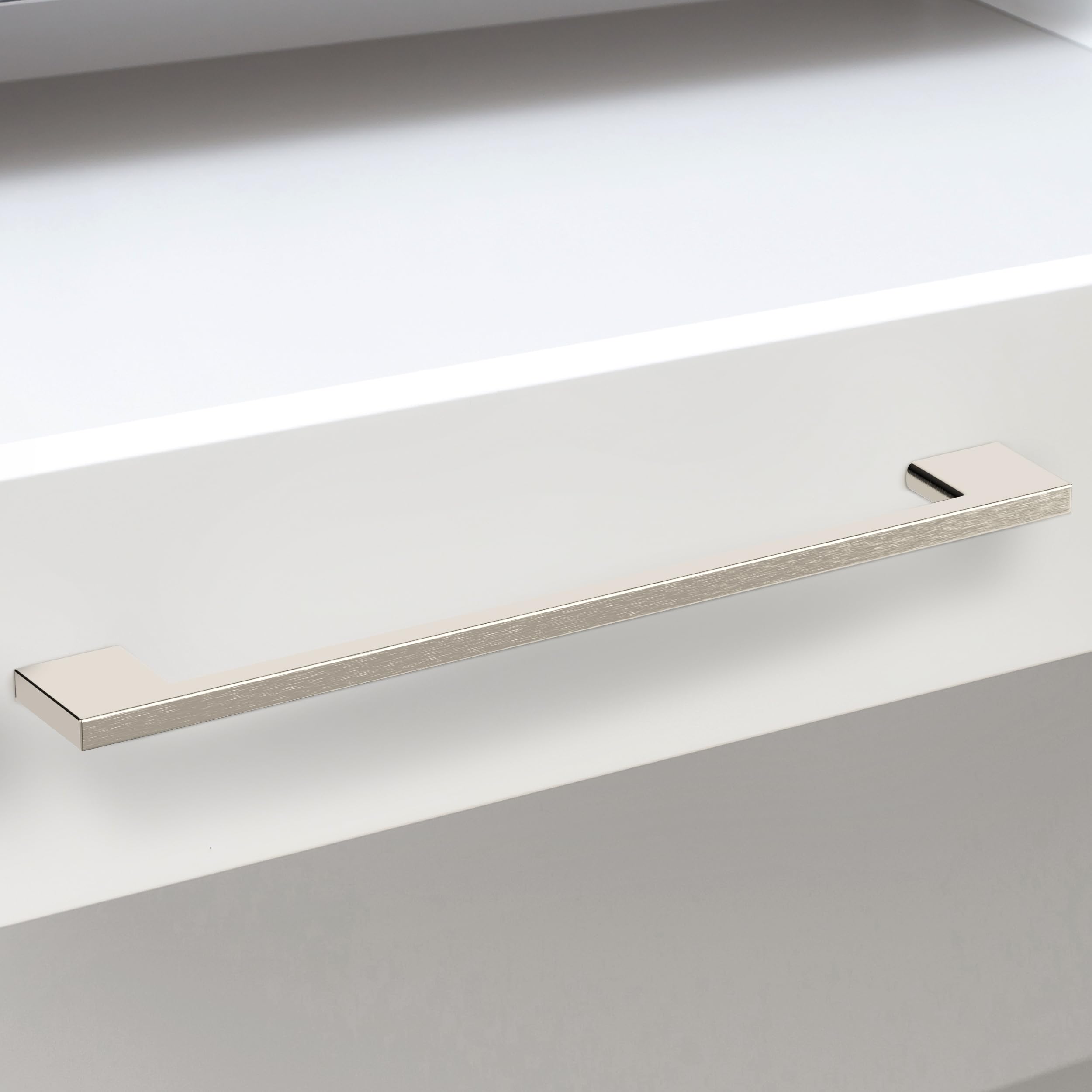 Brushed Nickel Cabinet Pulls 224mm - Satin Nickel Drawer Handles for Modern Kitchen Cabinets - Silver Cupboard & Drawer Hardware - Perfect for Home Renovation & Cabinet Upgrades