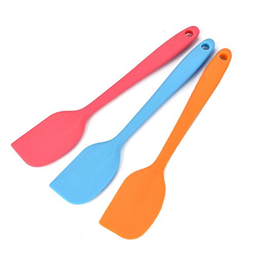 8.5 Inch Silicone Spatulas Set of 3 - Heat Resistant One-Piece Baking Spatula for Mixing, Cooking, Baking - Perfect for Cake Decorating, Cookie Dough, and Kitchen Utensils