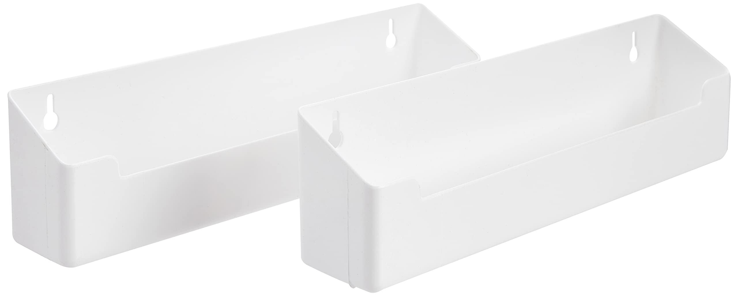 Knape & Vogt PSF11SH-2-W White Polymer Sink Front Cabinet Organizer with Hinges - 3 x 11 x 2 Inches - Under Sink Storage Tray for Kitchen, Bathroom Organization & Space Saving