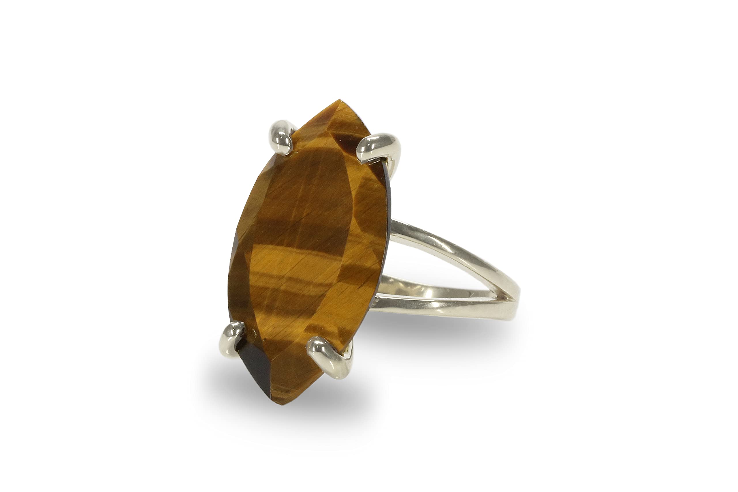Elegant Marquise Tiger Eye Statement Ring for Women - 925 Sterling Silver Handcrafted Jewelry - Perfect for Formal Events, Casual Wear & Celebrations - Gift Box Included - Ideal for Weddings, Parties & Everyday Fashion