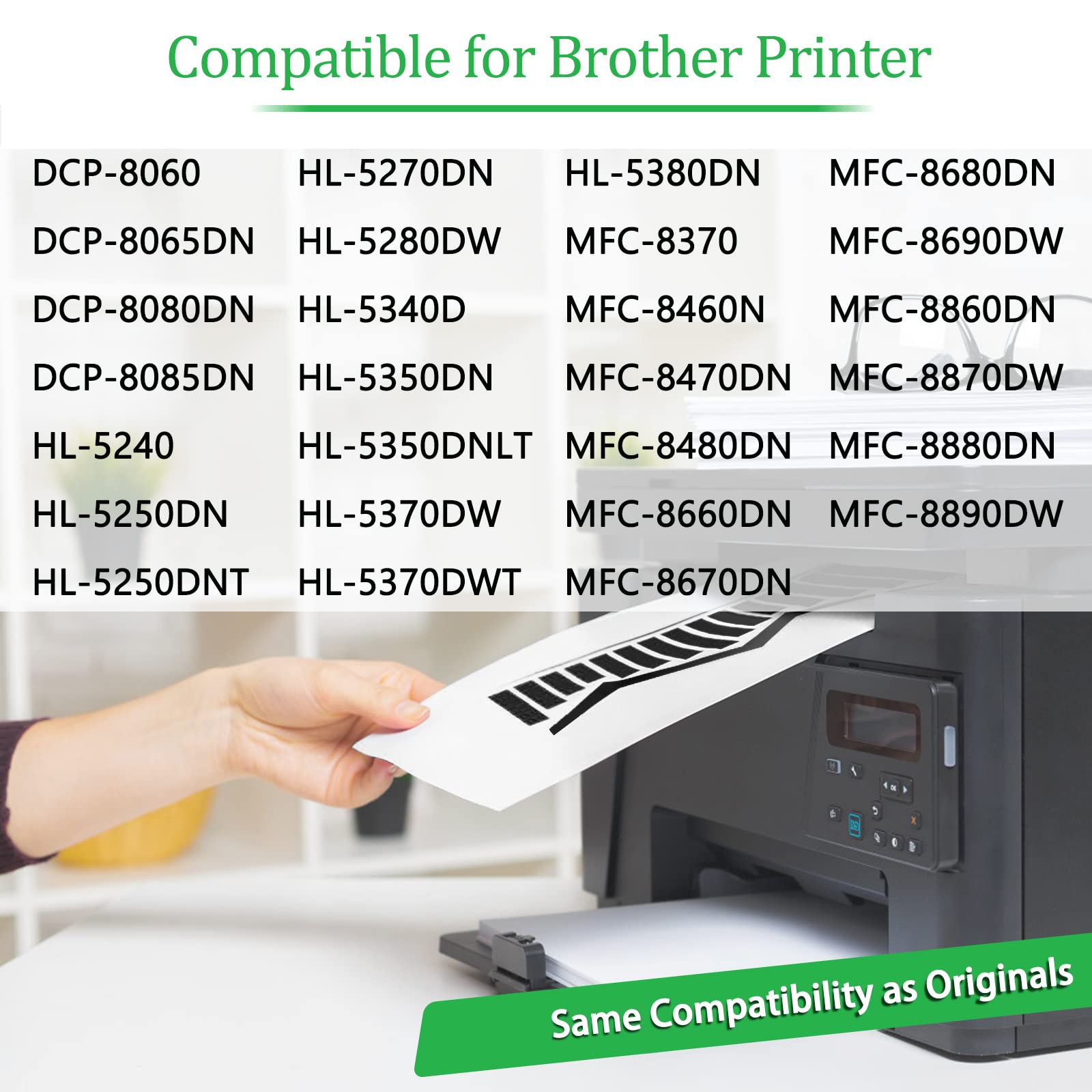 Greencycle TN650 TN-650 Toner Cartridge & DR620 DR-620 Drum Unit Combo Set - Compatible with Brother HL-5340D, HL-5370DW, DCP-8080DN, DCP-8085DN, MFC-8480DN, MFC-8680DN, MFC-8690DW Printers (5 Toners + 2 Drums) - Perfect for Office Printing & High-Volume Document Needs