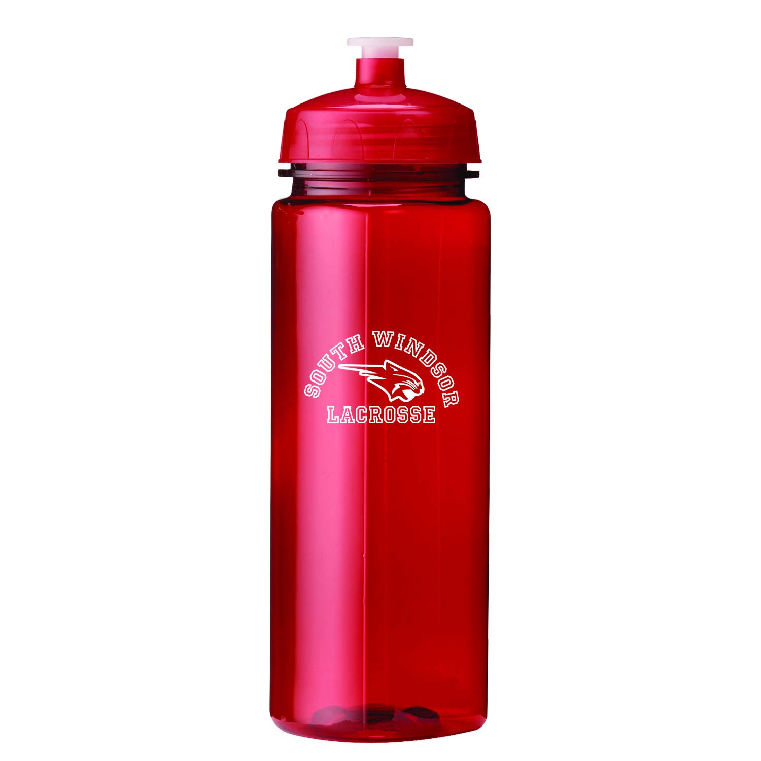Custom 24 oz PolySure™ Trinity Water Bottles - Bulk Order 150 Pcs at $1.69 Each - Personalized Logo PromoStadium™ - Translucent Red - Perfect for Corporate Gifts, Sports Teams & Brand Promotions