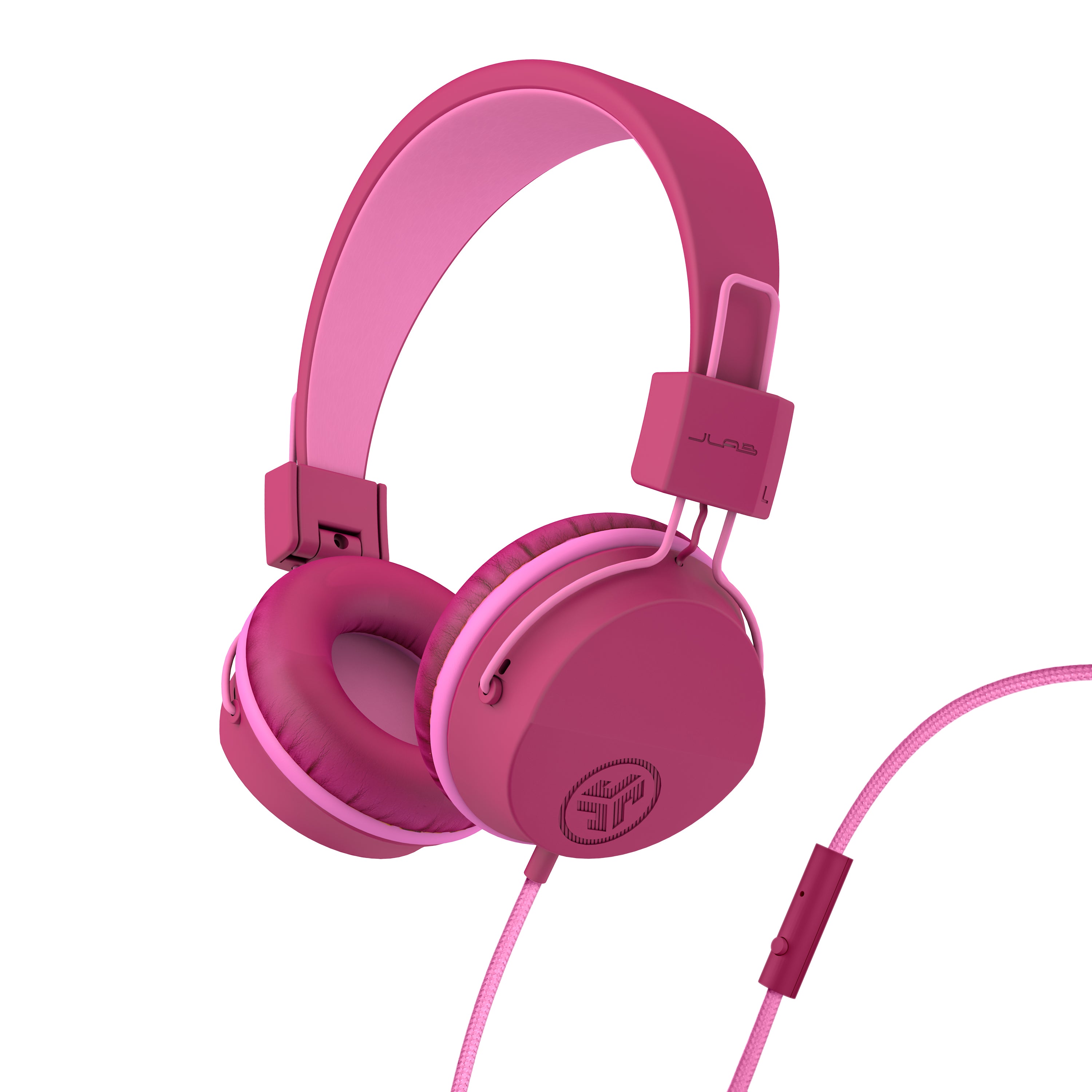 JBuddies Studio On-Ear Wired Headphones for Kids - Dark Pink | Lightweight & Comfortable for School, Travel, and Music Listening