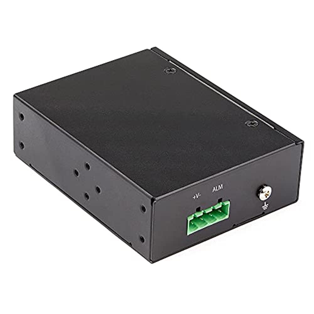 StarTech.com 60W PoE+ Industrial Fiber to Ethernet Media Converter - SFP to RJ45 - Singlemode/Multimode Fiber to Gigabit Copper Network - Compact IP-30 Rated (-40°C to +75°C) - IMC1GSFP60W - Ideal for Harsh Industrial Environments & Outdoor Networking