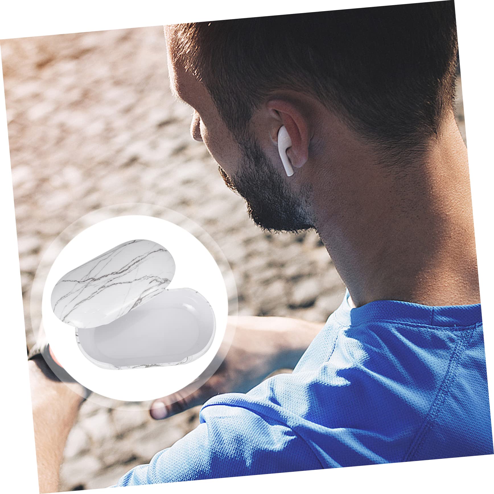 Gadpiparty Protective Headphone Case - Elegant Marble Design Storage Box for Headset & Earphones | Travel, Home & Office Use