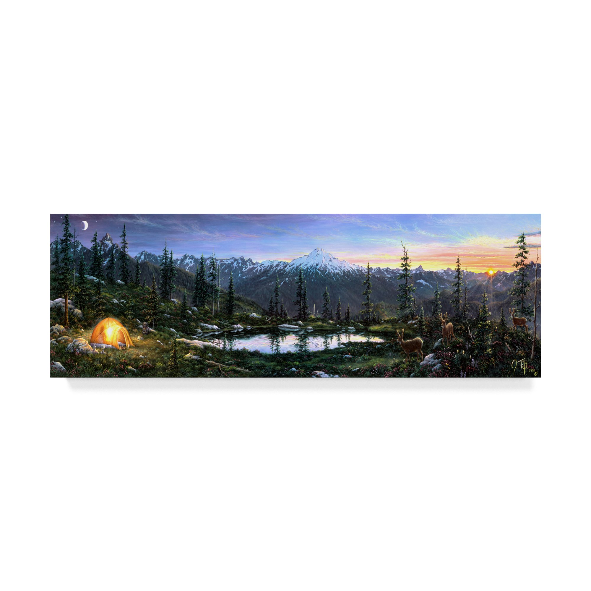 Jeff Tift 16x47 Inch Camping Out Wall Art - Perfect for Cabin Decor, RV Living Room & Outdoor Adventure Enthusiasts