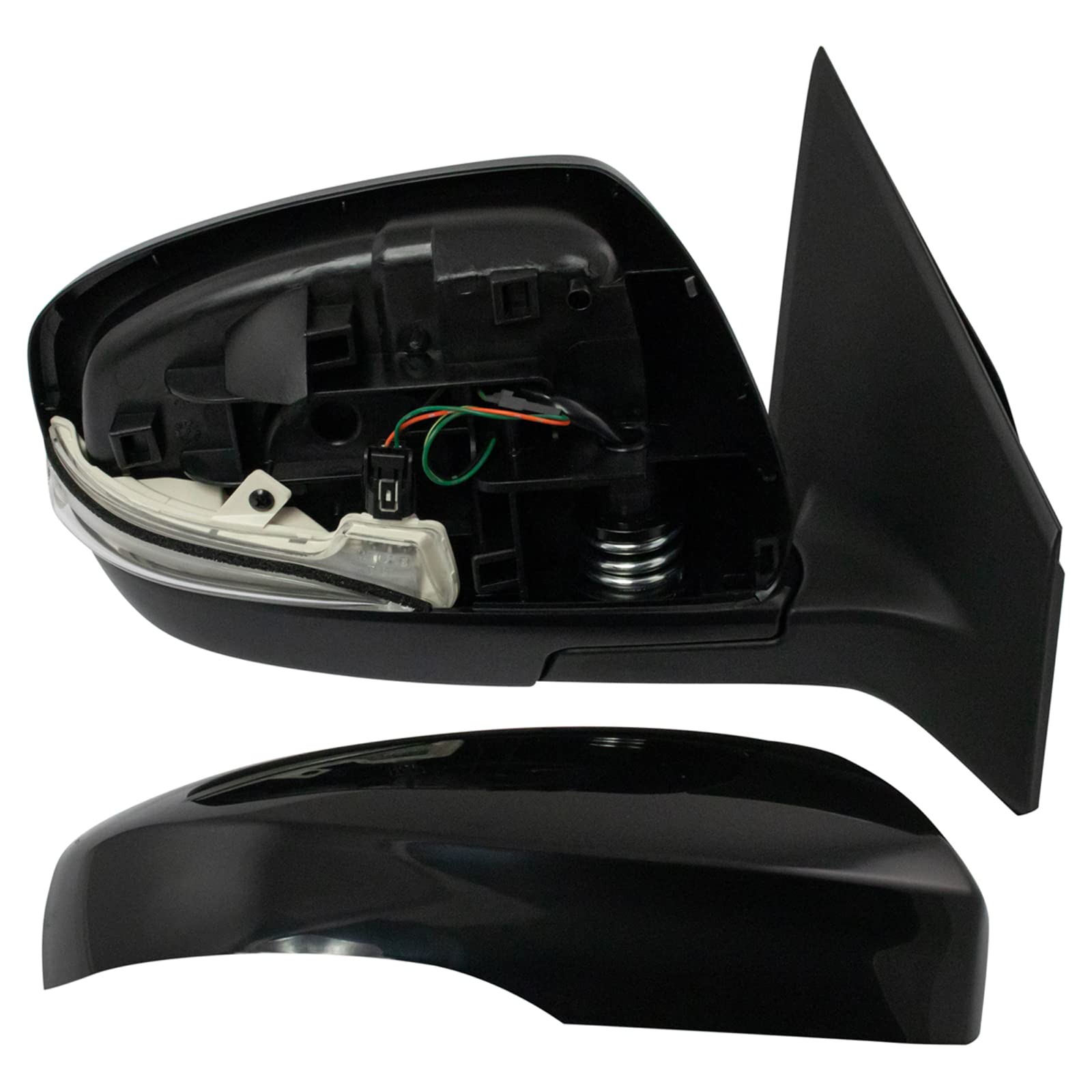 TRQ Passenger Side Right Heated Power Mirror with Turn Signal & Blind Spot Indicator - Compatible with 2010-2015 Mazda CX-9 (MA1321182) | Enhanced Visibility & Safety for Highway Driving & Parking