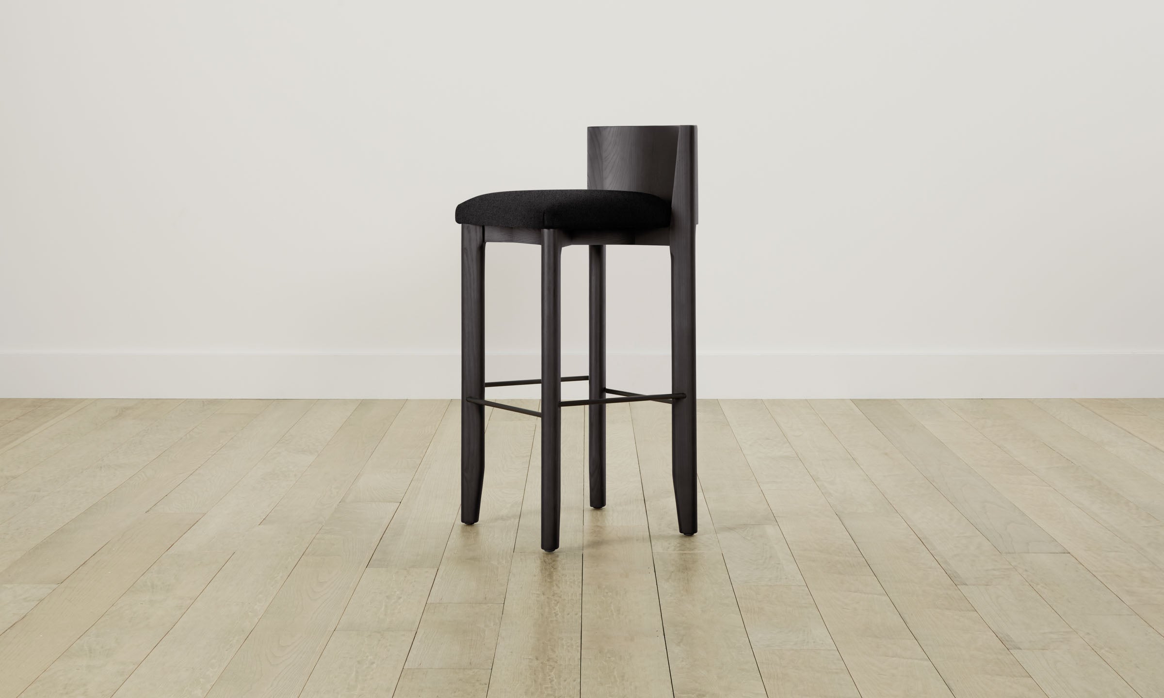 Premium Italian Brushed Wool Bar Stools - The Delancey Counter Height Stool Set for Kitchen Island, Breakfast Nook & Home Bar (Pepper Color) - Modern Comfortable Seating for Dining & Entertaining