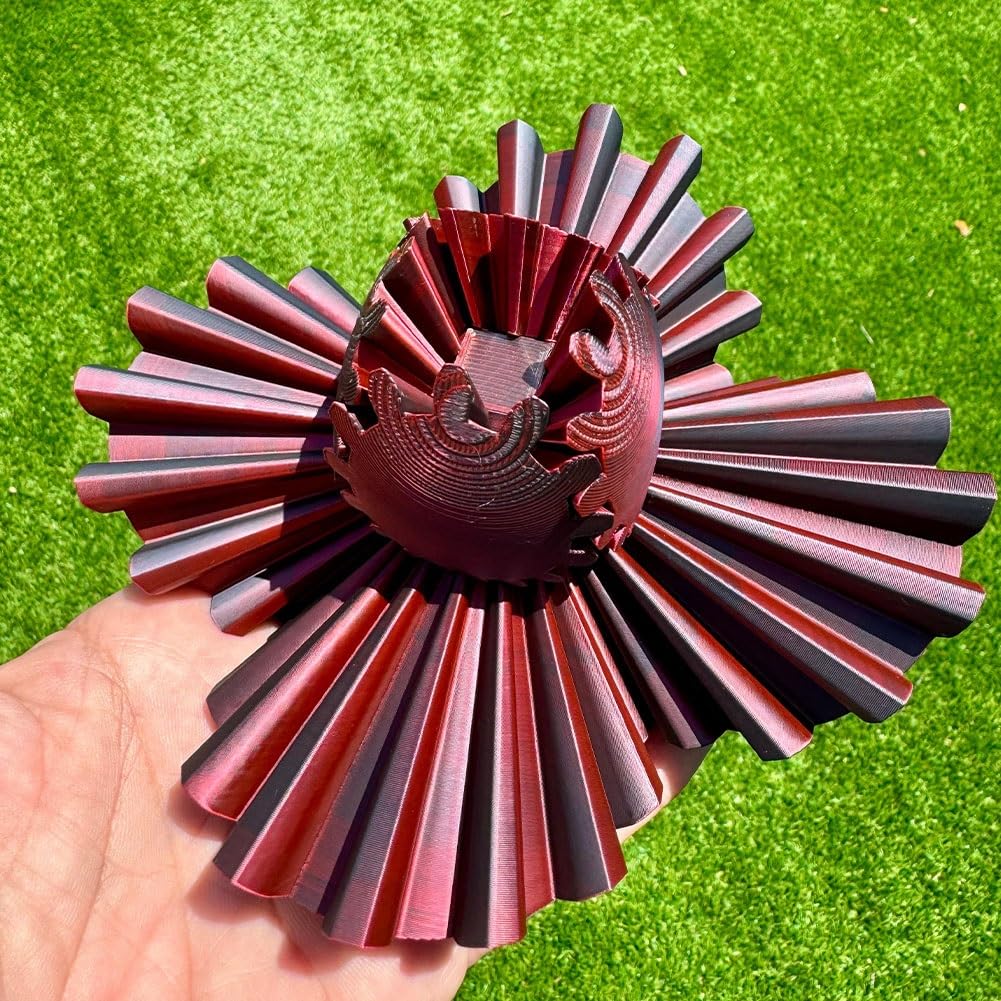 2024 GearSphere - 3D Printed Whirling Wonder Fidget Gear Ball | Stress Relief & Sensory Toy for Autism, ADHD, Anxiety | Perfect Desk Toy for Office, School & Home Use (1pc)