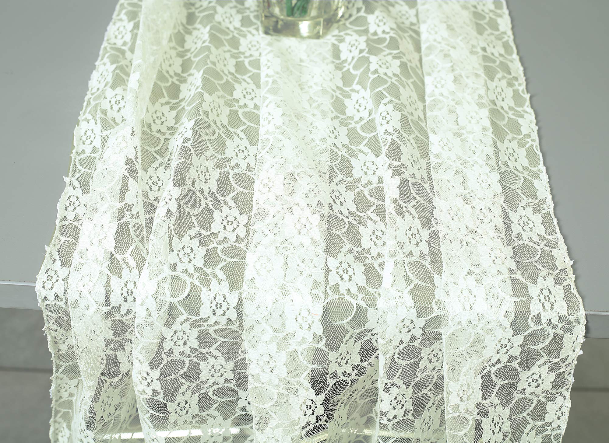 15-Pack Ivory Sheer Lace Table Runners 27