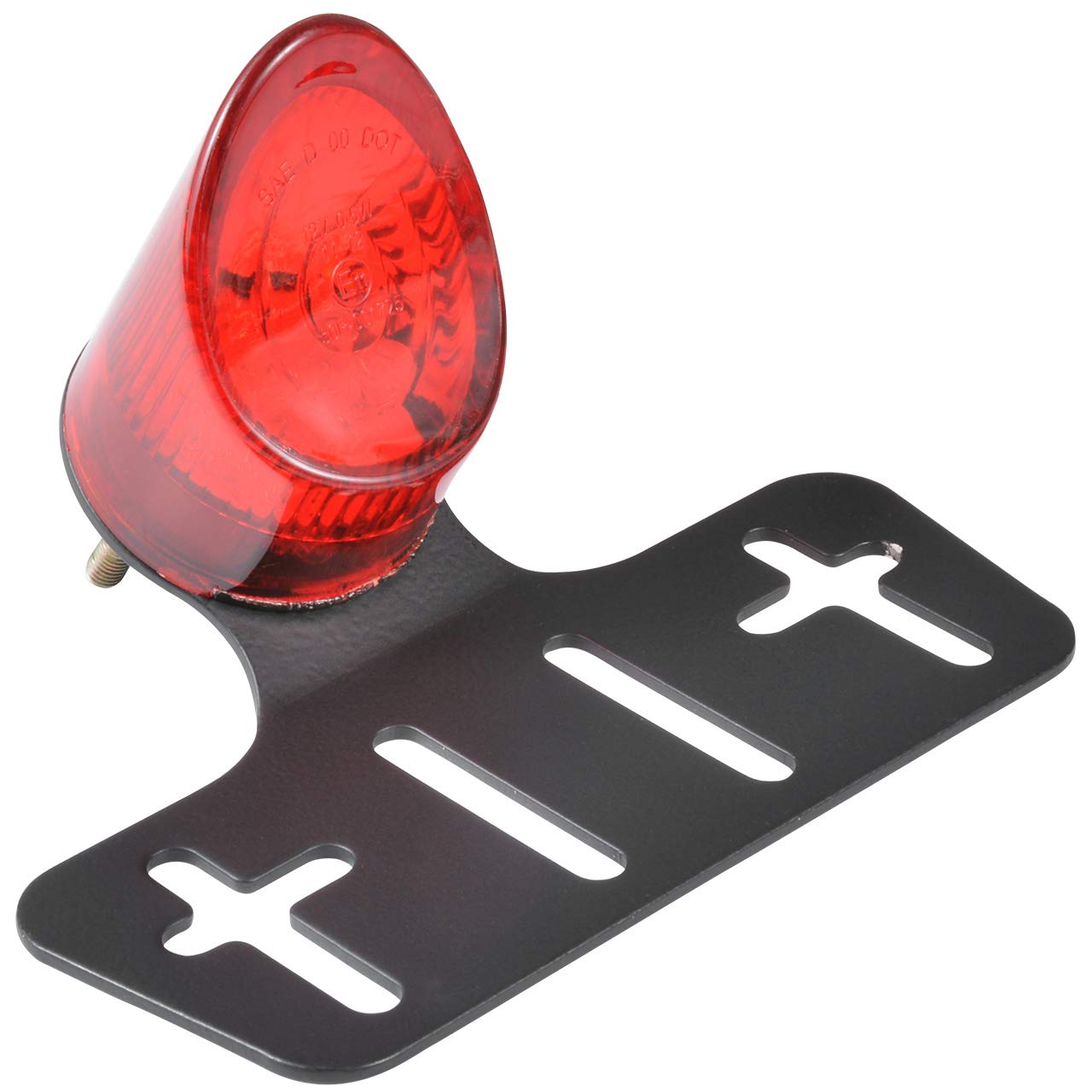 12V Universal Motorcycle LED Tail Lights - Red Lens Brake & Running Lights with Aluminum Bracket - Compatible with Yamaha, Harley Davidson, Suzuki, Honda - Perfect for Night Riding & License Plate Illumination