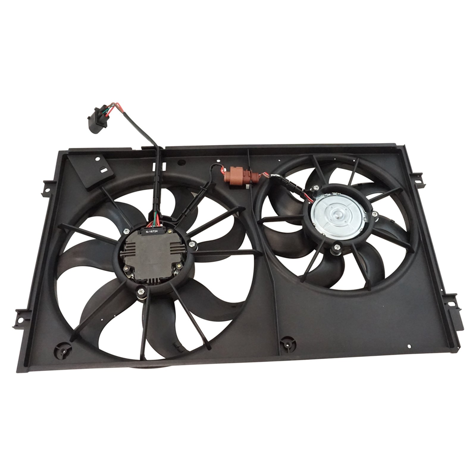 TRQ High Performance Radiator Dual Cooling Fan Assembly Compatible with 2012-2014 VW Beetle, 2010-2014 Golf, 2005-2014 Jetta, 2006-2009 Rabbit - VW3120100 Replacement Part for Engine Cooling System Upgrade