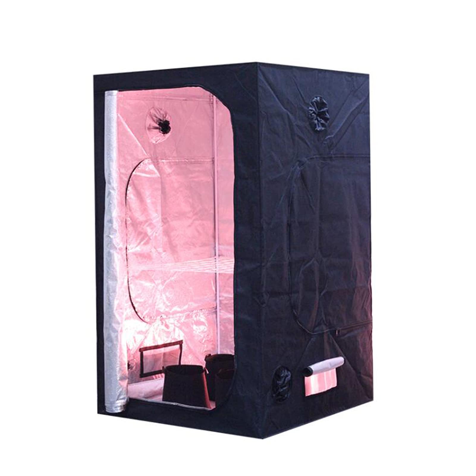 AJLDN 16x16x48 Inch 600D Mylar Hydroponic Grow Tent with Floor Tray - Indoor Plant Growing System for Hydroponics, Gardening, Seed Germination - Perfect for Home Growers & Indoor Garden Setup