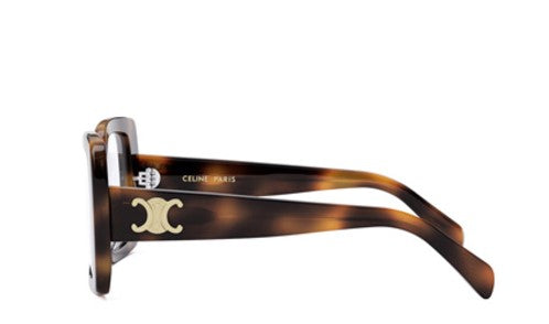 Celine TRIOMPHE CL50121I 053 Shiny Medium Havana Oversized Square Women's Eyeglasses - Stylish Designer Glasses for Women, UV Protection, Fashionable Square Frames for Everyday Wear, Office, and Special Occasions