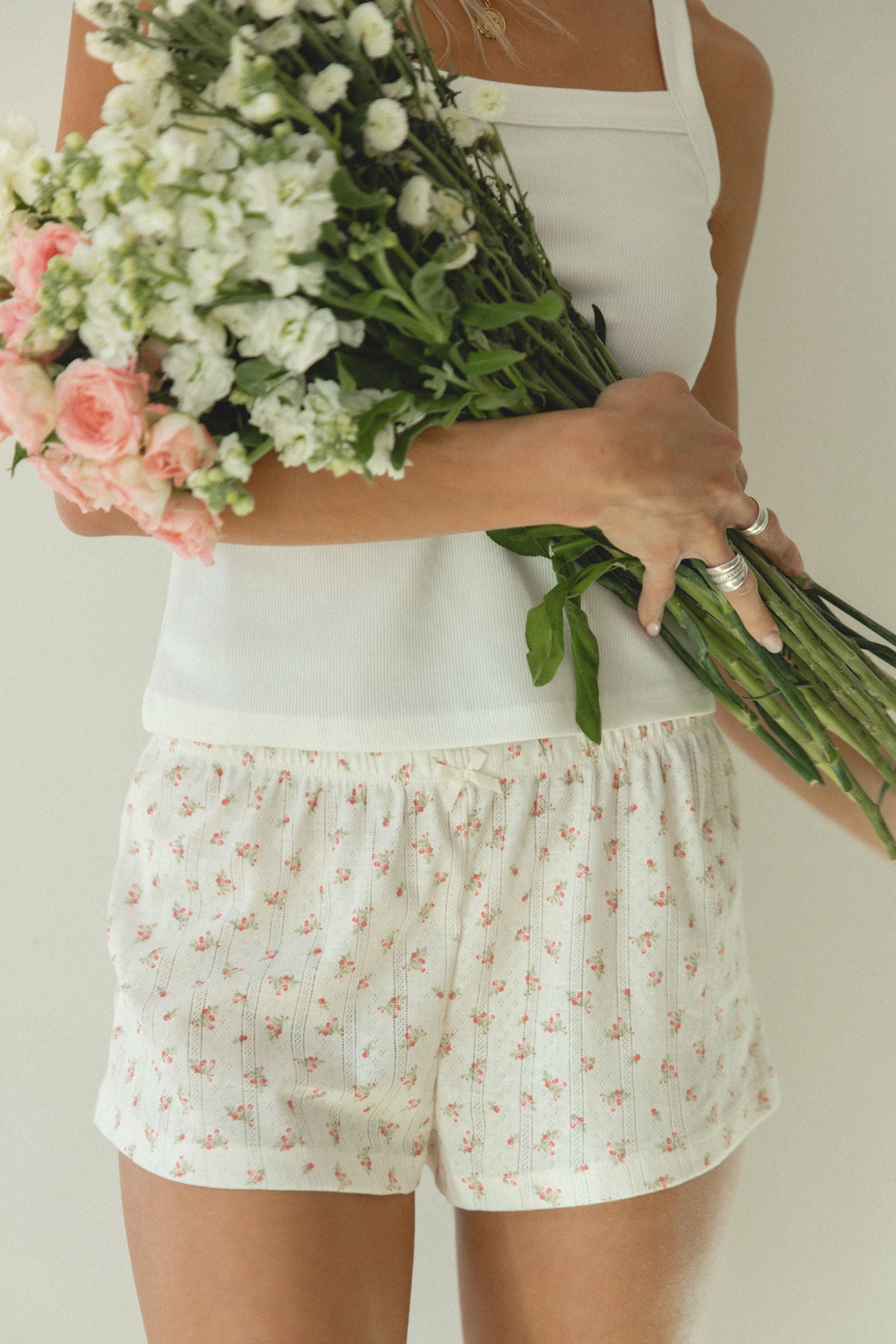 Stylish Rose Knit Floral Shorts for Women - Comfortable Summer Casual Wear - Perfect for Beach, Vacation, and Everyday Outfits