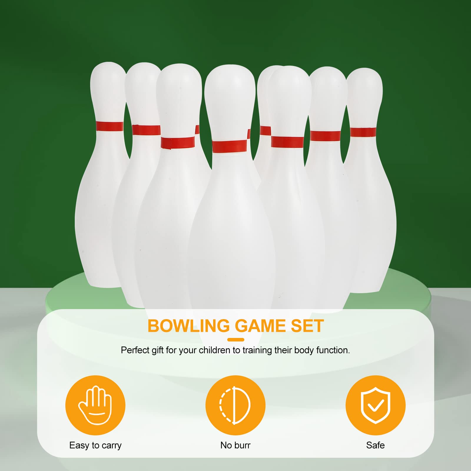 Kisangel Mini Bowling Game Set for Kids - 10 Pins & 2 Balls, Outdoor Sports Toys for Backyard Fun, Family Game Night & Birthday Parties