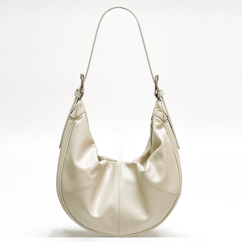 Stylish Leather Half Moon Shoulder Bag for Women - Crossbody Purse with Adjustable Strap - Perfect for Work, Travel & Everyday Use