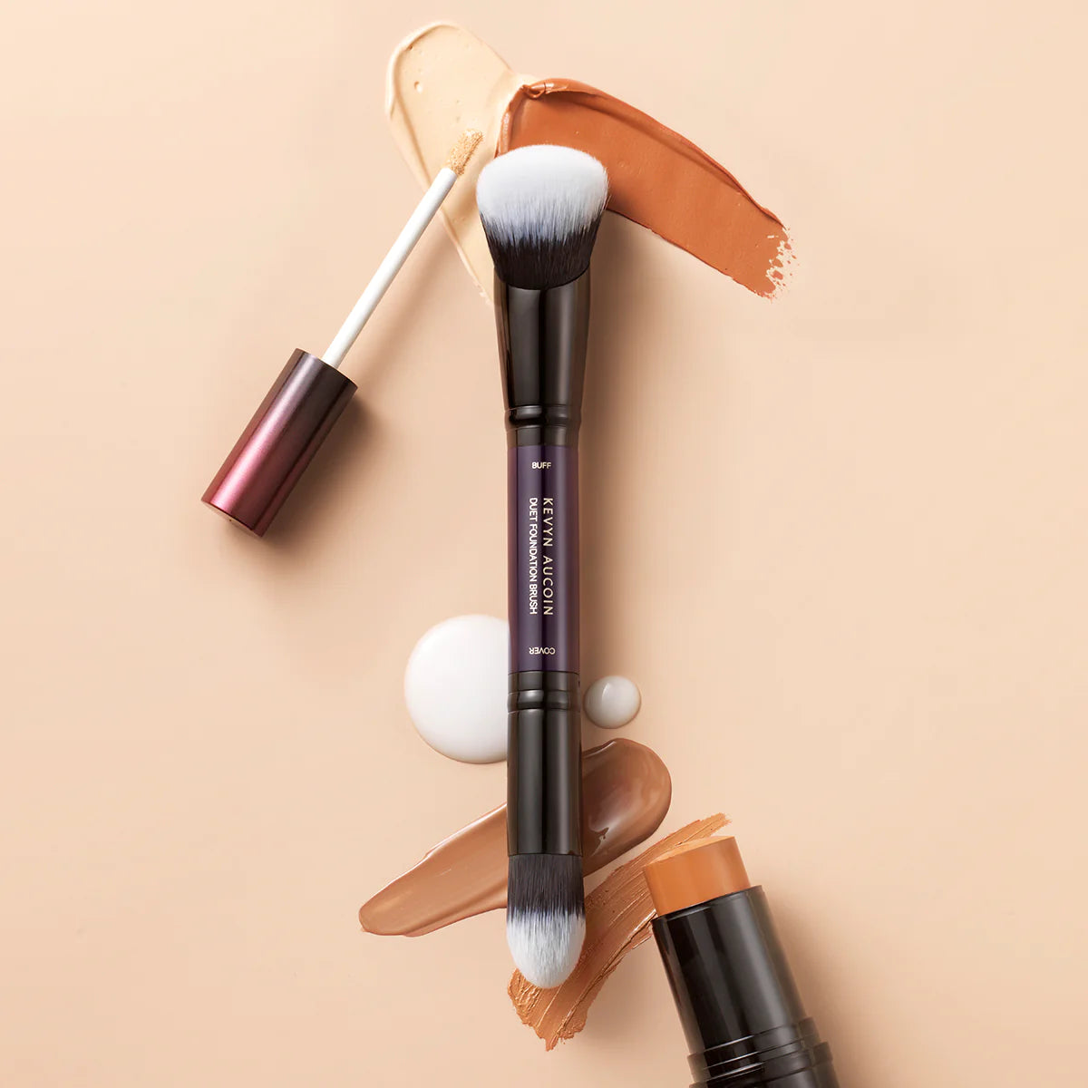 Duet Foundation Brush - Professional Makeup Brush for Flawless Liquid & Cream Foundation Application - Perfect for Daily Makeup, Bridal Looks & Photo Shoots
