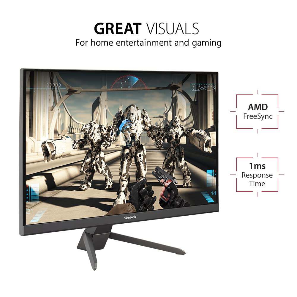 ViewSonic VX2767-MHD 27 Inch Full HD 1080p Gaming Monitor - 100Hz Refresh Rate, 1ms Response Time, AMD FreeSync, Ultra-Thin Bezel Design, Eye Care Technology, HDMI/VGA/DP Ports - Perfect for Esports, PC Gaming & Home Office Setup