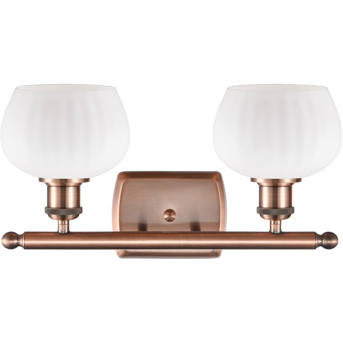 Innovations 516-2W-AC-G91-LED Fenton 2 Light Bathroom Vanity Fixture - Antique Copper Finish - Ballston Collection - Perfect for Bathroom, Powder Room & Dressing Area Lighting