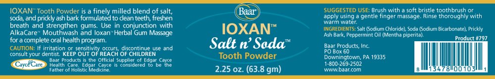 Natural Salt & Soda Toothpowder with Ioxan - Whitening & Stain Removal Tooth Powder for Sensitive Teeth - Perfect for Travel, Camping & Eco-Friendly Oral Care