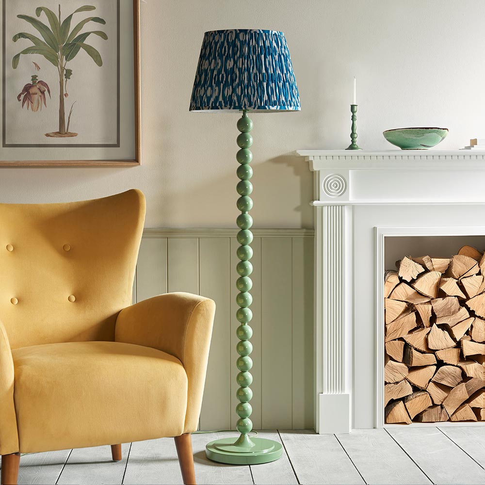 Auralis Ikat Floor Lamp with E27 Socket - Modern Handwoven Design for Living Room, Bedroom & Office Lighting