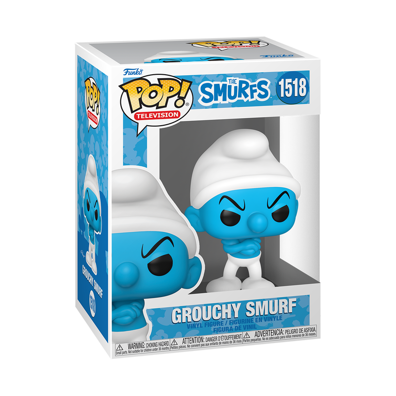 Grouchy Smurf Funko Pop TV 1518 with Protector Case - Collectible Vinyl Figure for Display & Gifts - Perfect for Smurfs Fans & Pop Culture Enthusiasts