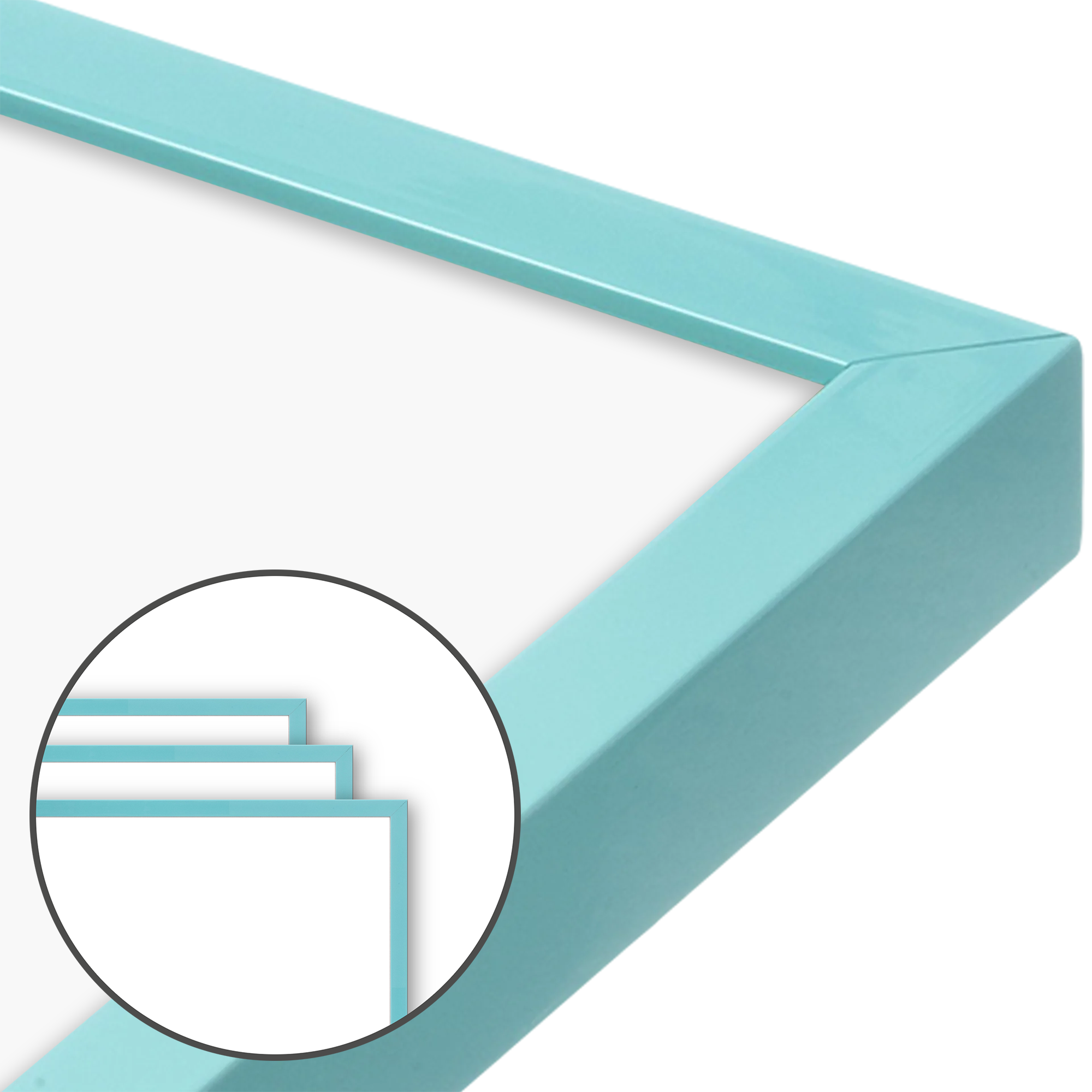 Capri Teal Narrow Width Wall Frame Set of 3 - Modern Home Decor for Living Room, Bedroom & Office | Perfect for Photo Displays & Artwork