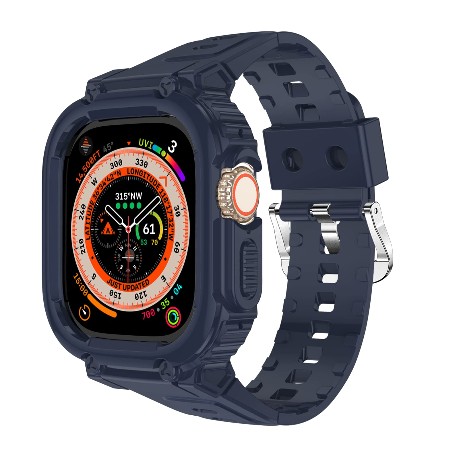 Nxtudy Rugged Protective Case with Strap Bands for Apple Watch Ultra 49mm - Durable Shockproof Cover for iWatch Ultra 49mm - Perfect for Outdoor Sports, Hiking & Active Lifestyle
