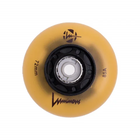 Luminous LED Inline Wheels Glow 72mm 85a 4pk - High-Performance Light Up Skate Wheels for Night Skating, Roller Derby & Outdoor Activities