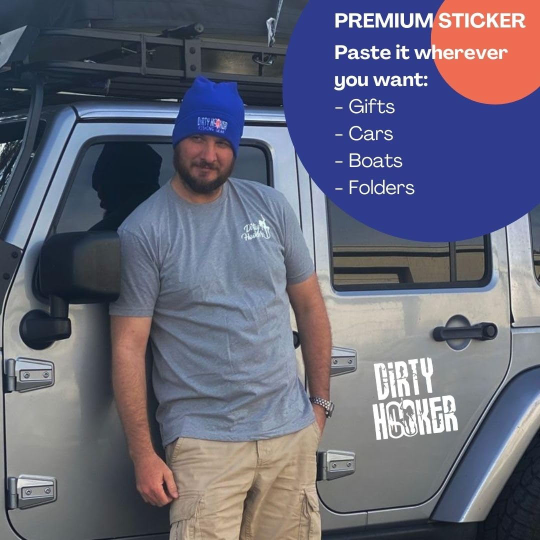Dirty Hooker Fishing Stickers - Cool Decals for Laptop & Gear - Fishing Enthusiasts