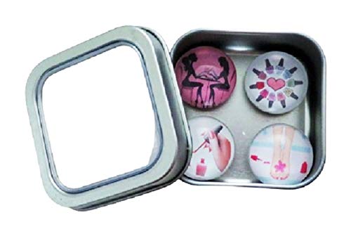 4 Professional Manicurist Pedicurist Magnets for Nail Salon Tools - Gift Tin Box with Strong Hold - Perfect for Nail Technicians, Beauty Salons & DIY Home Nail Care