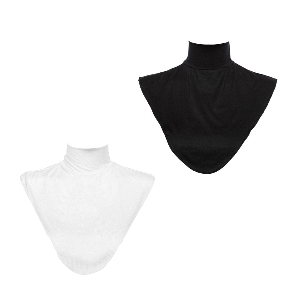 Bonarty 2-Pack Muslim Fake Collar - Detachable Elastic Turtleneck Neckpiece for Women | Islamic Modest Fashion Accessory | Perfect for Daily Wear, Prayer Outfits & Hijab Styling