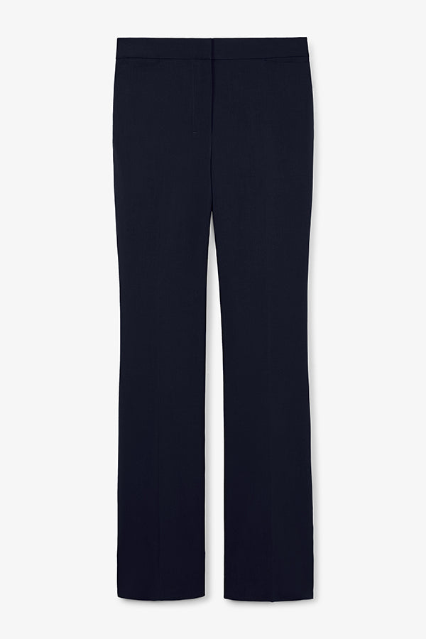 Horton Flare Trouser - Washable Wool Twill Pants for Women, Dark Navy - Perfect for Office Wear & Casual Outfits