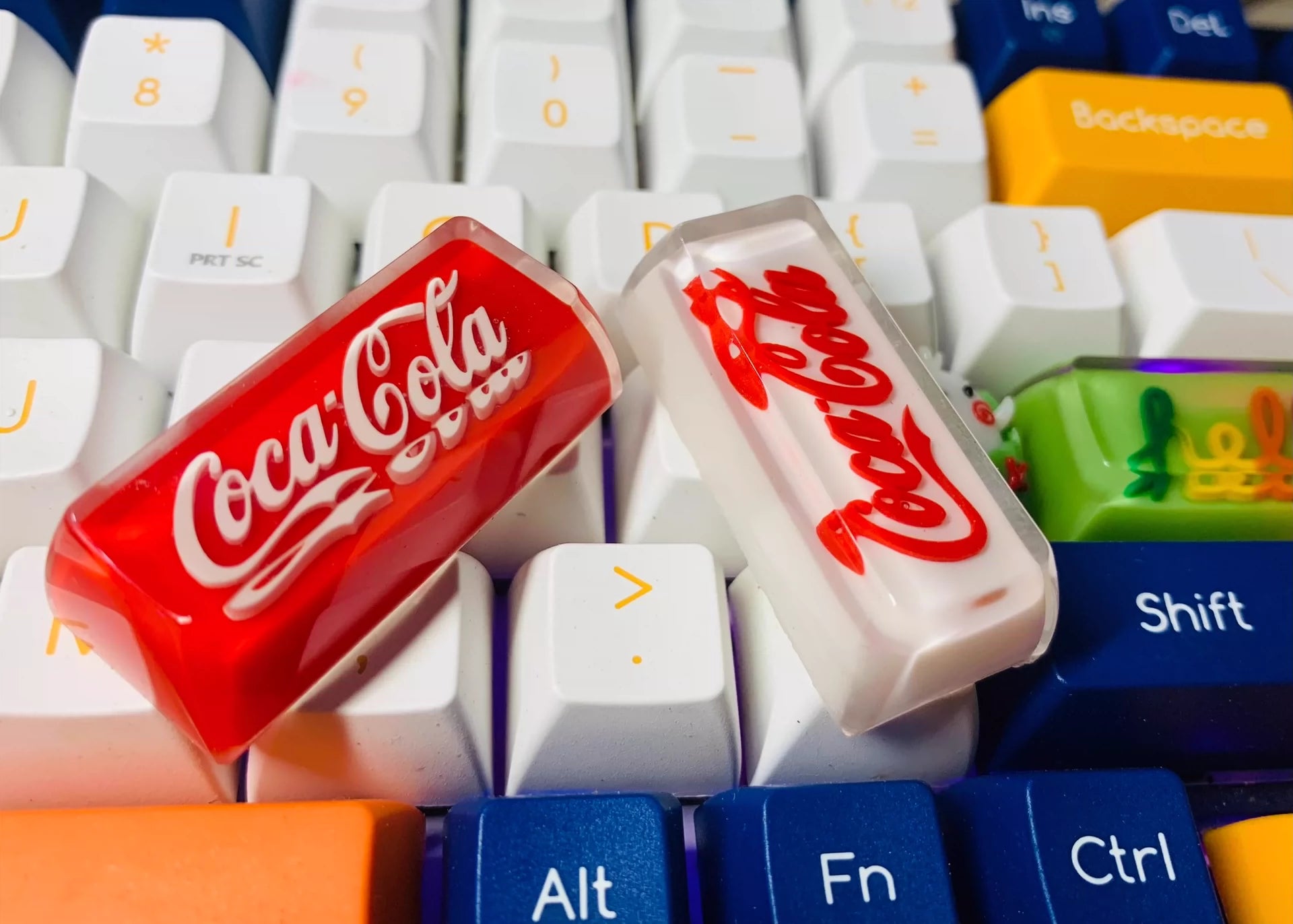 Custom Coca Cola Red Label Keycaps - Crystal Drop Resin Keycaps for Mechanical Keyboards | Personalized Gaming & Typing Accessories for PC & Laptop Enthusiasts