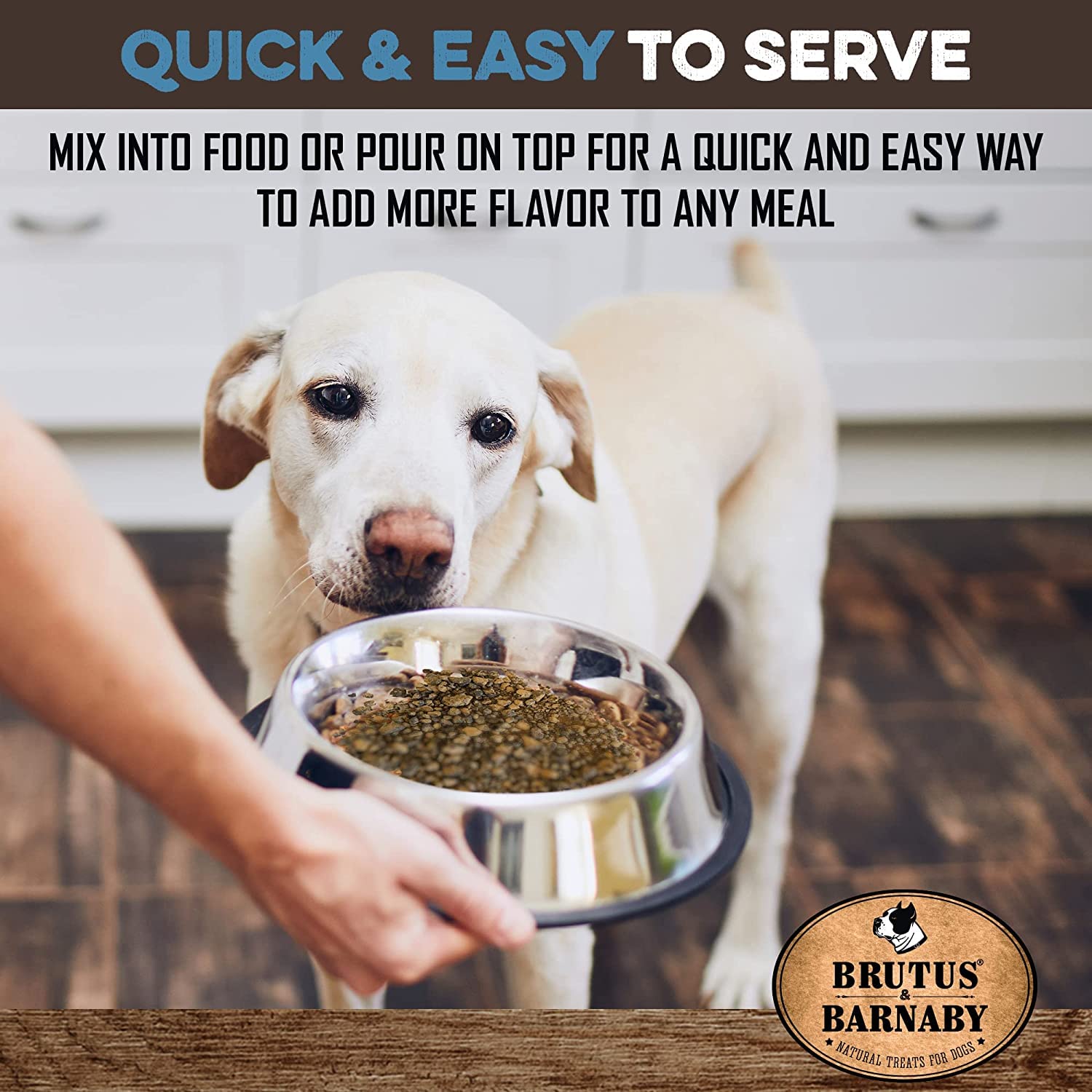 BRUTUS & BARNABY Natural Pork Dog Food Topper - Single Ingredient Bacon Flavor Enhancer for Picky Eaters - Sprinkle on Kibble to Boost Appetite & Nutrition - Perfect for Mealtime, Training Treats & Senior Dogs