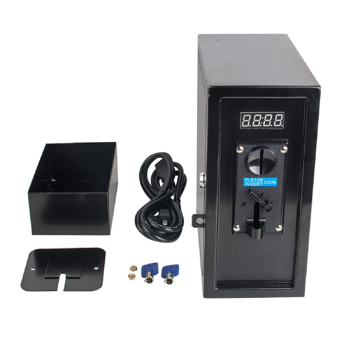 Coin Operated Timer Control Box with Multi Coin Acceptor - Electronic Time Control Device & Power Supply Box for Washing Machines, Laundromats, Arcade Games, and Vending Machines