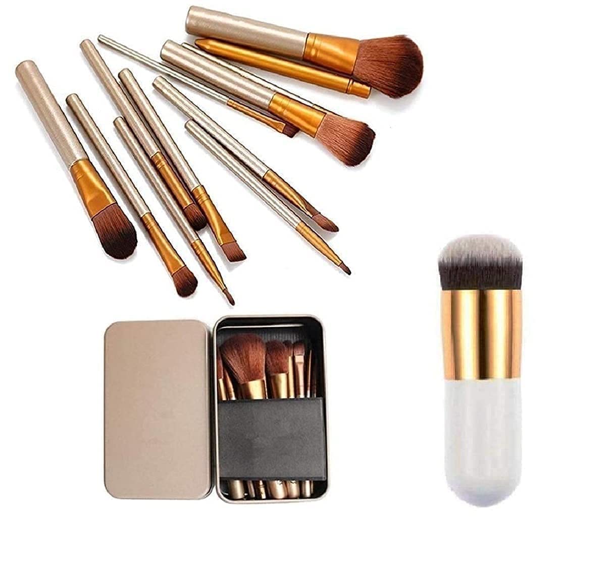 Premium 12-Piece Makeup Brush Set with Beauty Blender - Soft Synthetic Bristles for Foundation, Blush, Eyeshadow & More - Perfect for Professional & Home Makeup Application