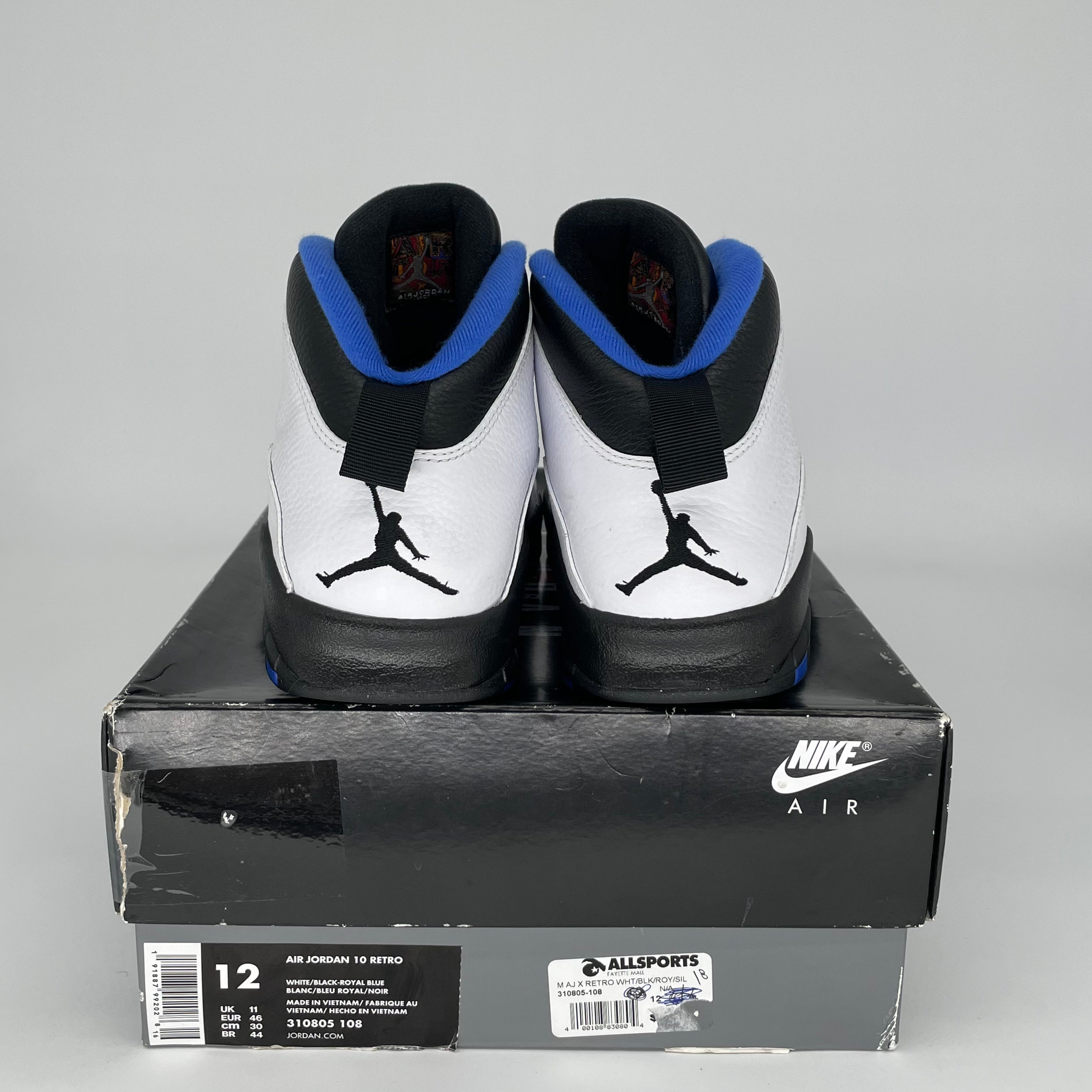 Original Air Jordan 10 Retro 'Orlando' Men's Basketball Shoes - Size 12 (310805-108) | Classic Sneakers for Streetwear & Basketball Games
