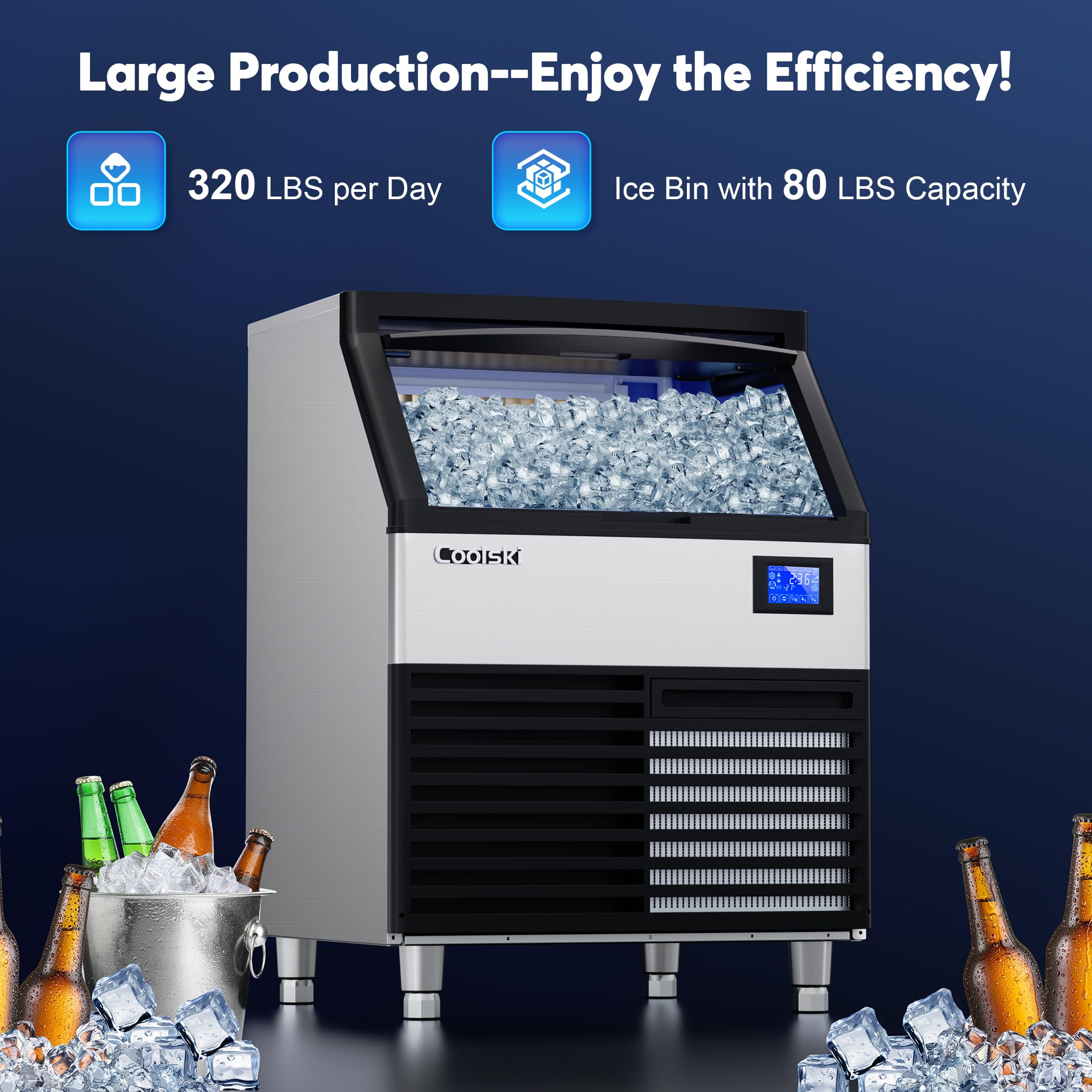 Commercial Ice Maker Machine 320LBS/24H - 26