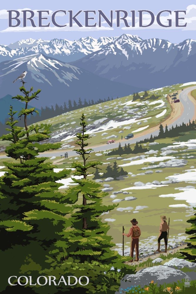 Breckenridge Colorado Travel Poster - 36x54 Giclee Gallery Print for Road Trips & Hiking Adventures - Perfect Wall Decor for Home, Office or Cabin