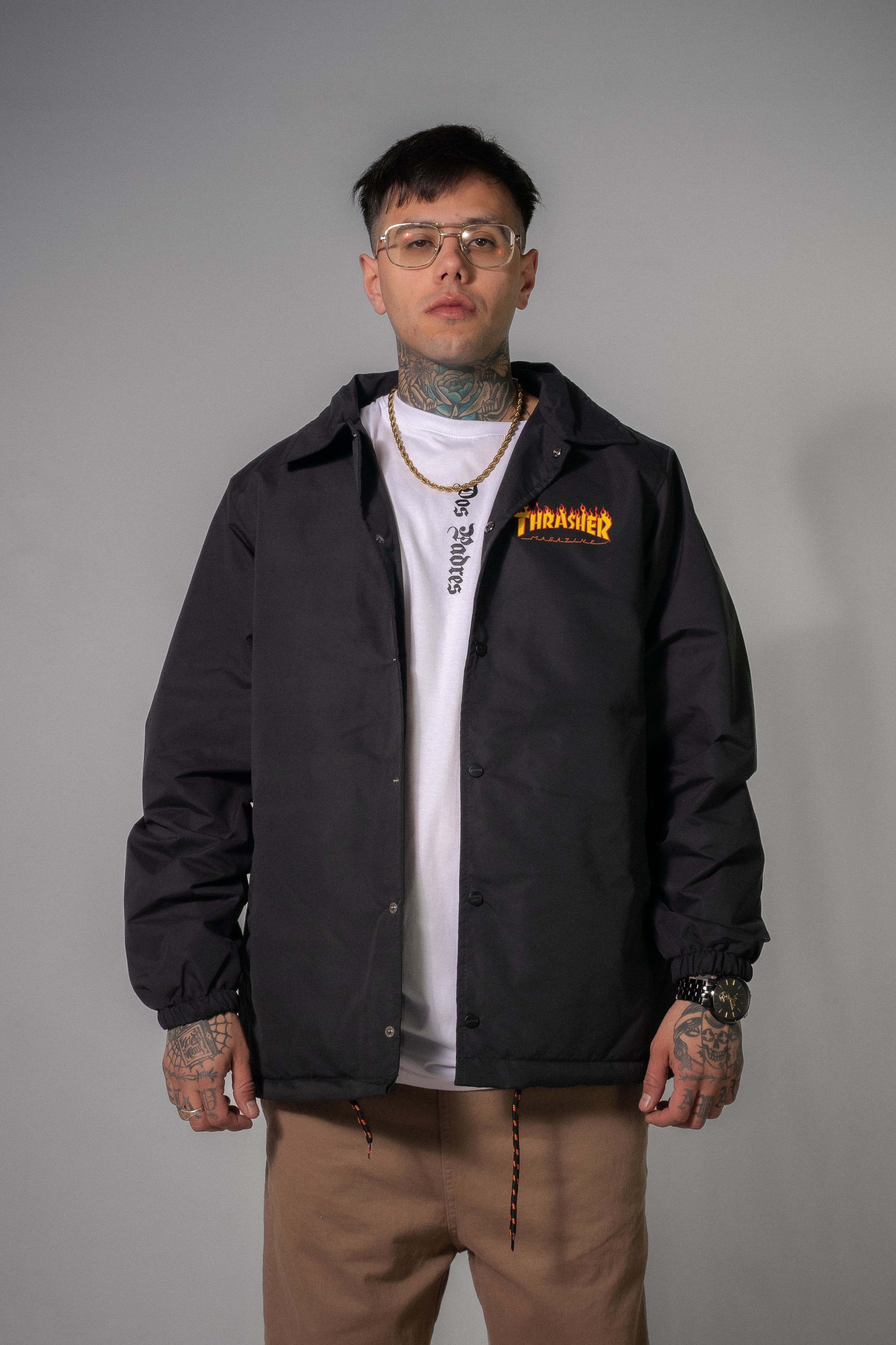 Santa Cruz x Thrasher Unisex Flame Dot Jacket - Streetwear Skate Hoodie for Men & Women - Perfect for Skateboarding, Street Fashion, and Winter Layering (Size L2)