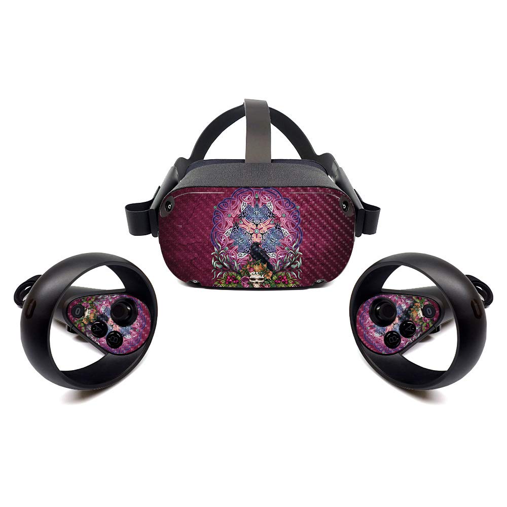Premium Carbon Fiber Skin for Oculus Quest - Celtic Raven Design | Protective & Durable Textured Cover | Easy to Apply & Remove | USA Made | Perfect for Gaming Protection & Style Enhancement