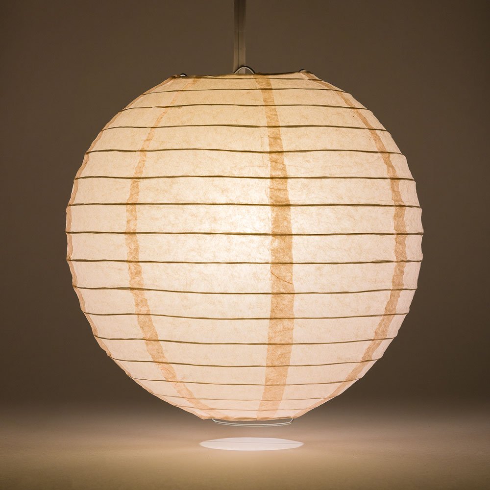Premium 8-Inch Nude Rice Paper Lantern - Chinese & Japanese Style Parallel Ribbed Lamp Shade - Elegant Home Decor for Living Room, Bedroom, Wedding & Party Decoration - Perfect for Indoor & Outdoor Events