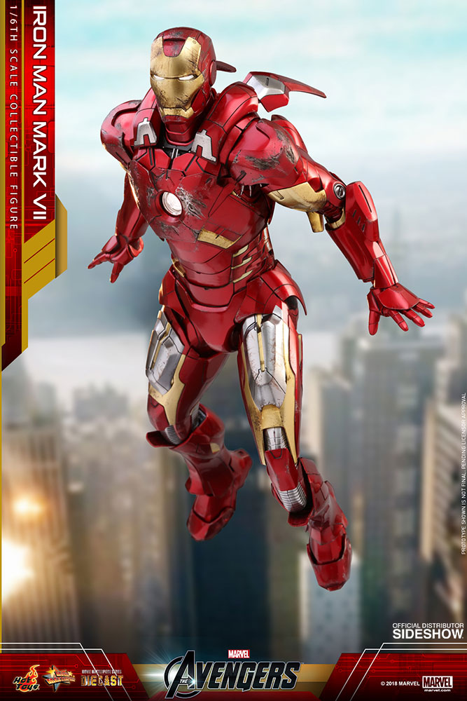 Hot Toys Marvel The Avengers Iron Man Mark VII Diecast 1/6 Scale Collectible Action Figure - Perfect for Display, Gift Giving & Marvel Fans Collection