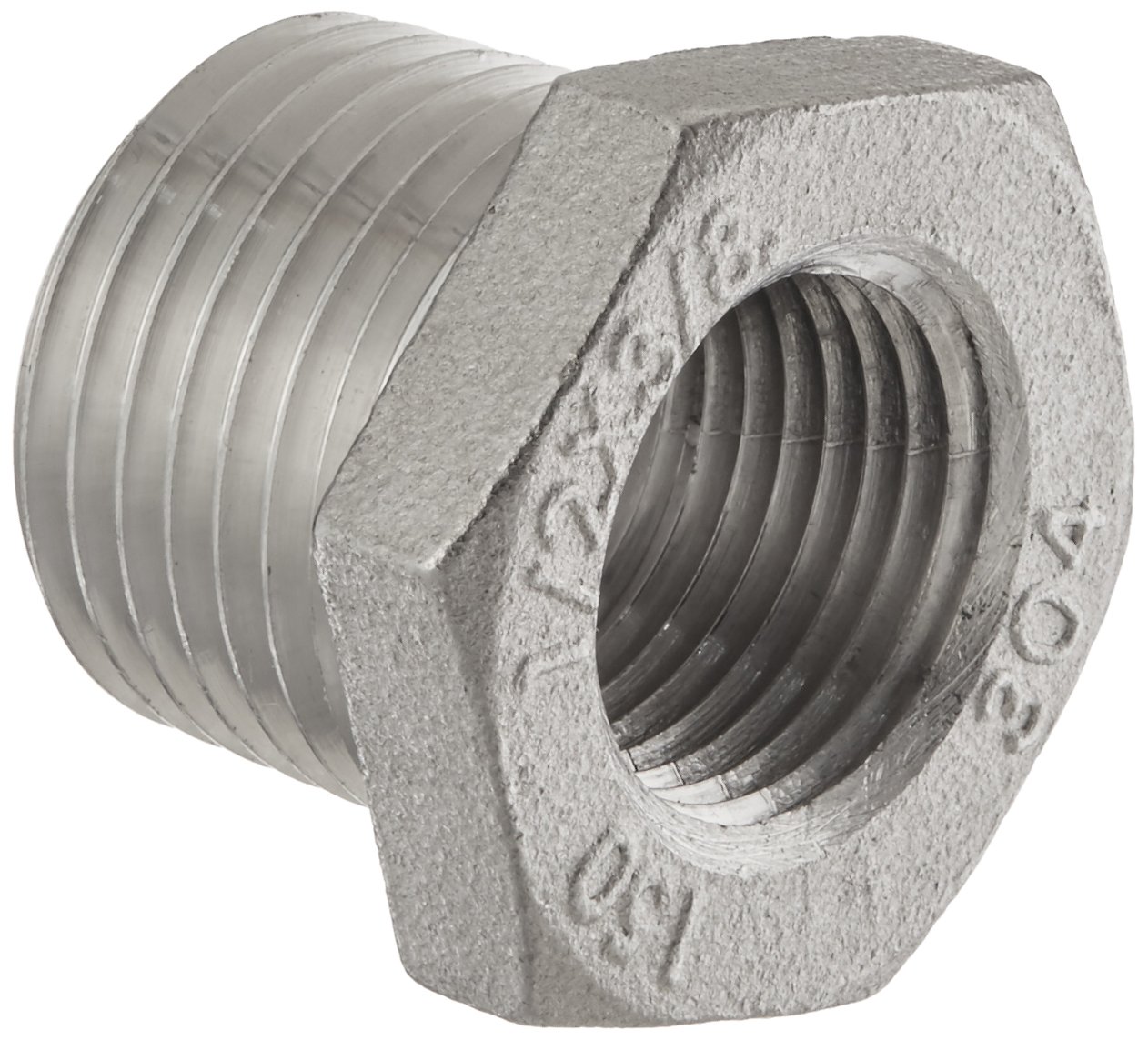 304 Stainless Steel Hex Bushing Pipe Fitting - 1/2