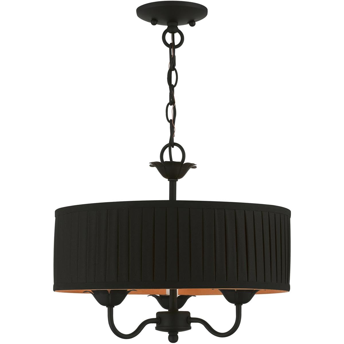 Livex Lighting 41863-04 Harrington Black Pendant Chandelier - Modern Ceiling Light Fixture for Dining Room, Kitchen Island & Bedroom Decor