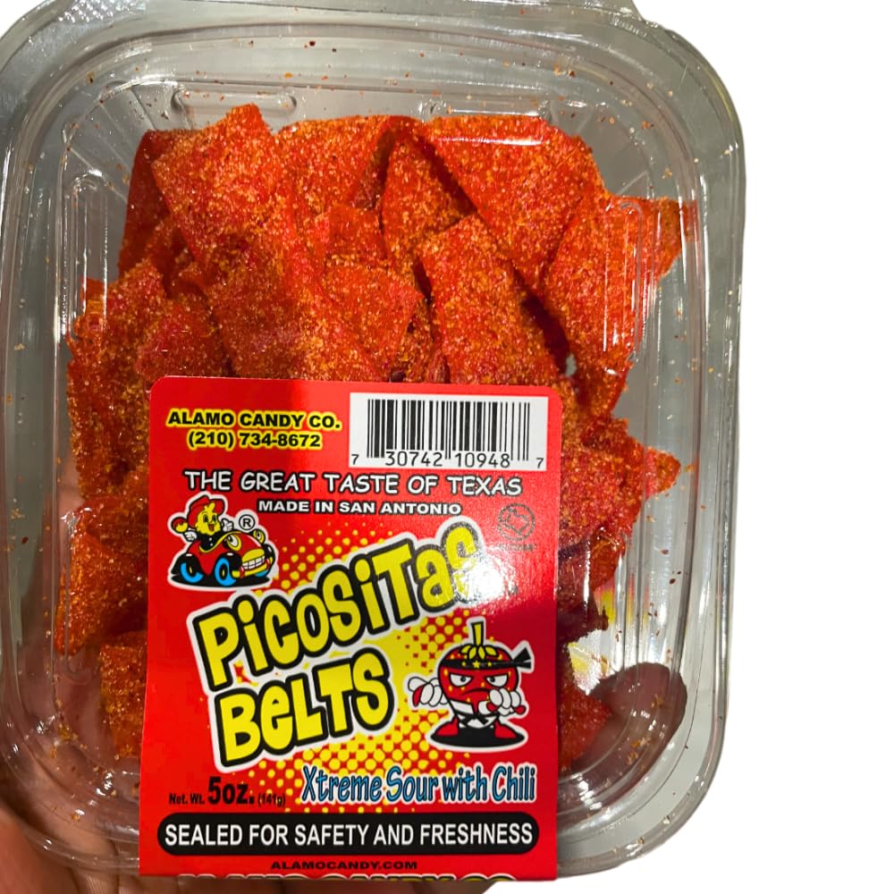 Alamo Candy Picositas Belt - 1 Count | Spicy Tamarind Sugar Candy | Authentic Mexican Treat for Parties, Snacking & Gifting