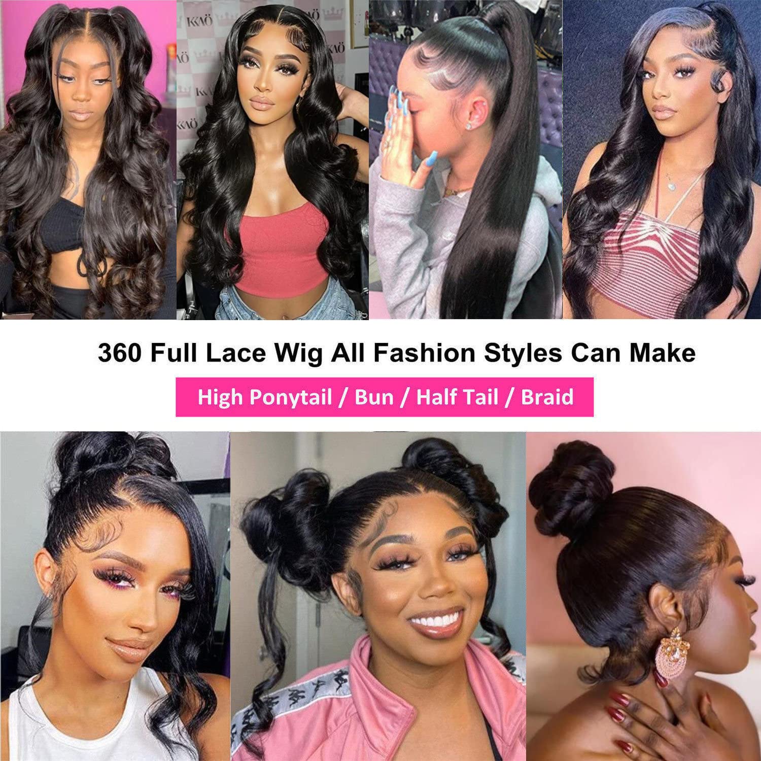 360 Lace Front Wigs Human Hair - Body Wave Pre Plucked 150% Density Full Lace Frontal Wigs for Black Women (26 Inch) | Natural Look for Daily Wear, Parties & Special Occasions
