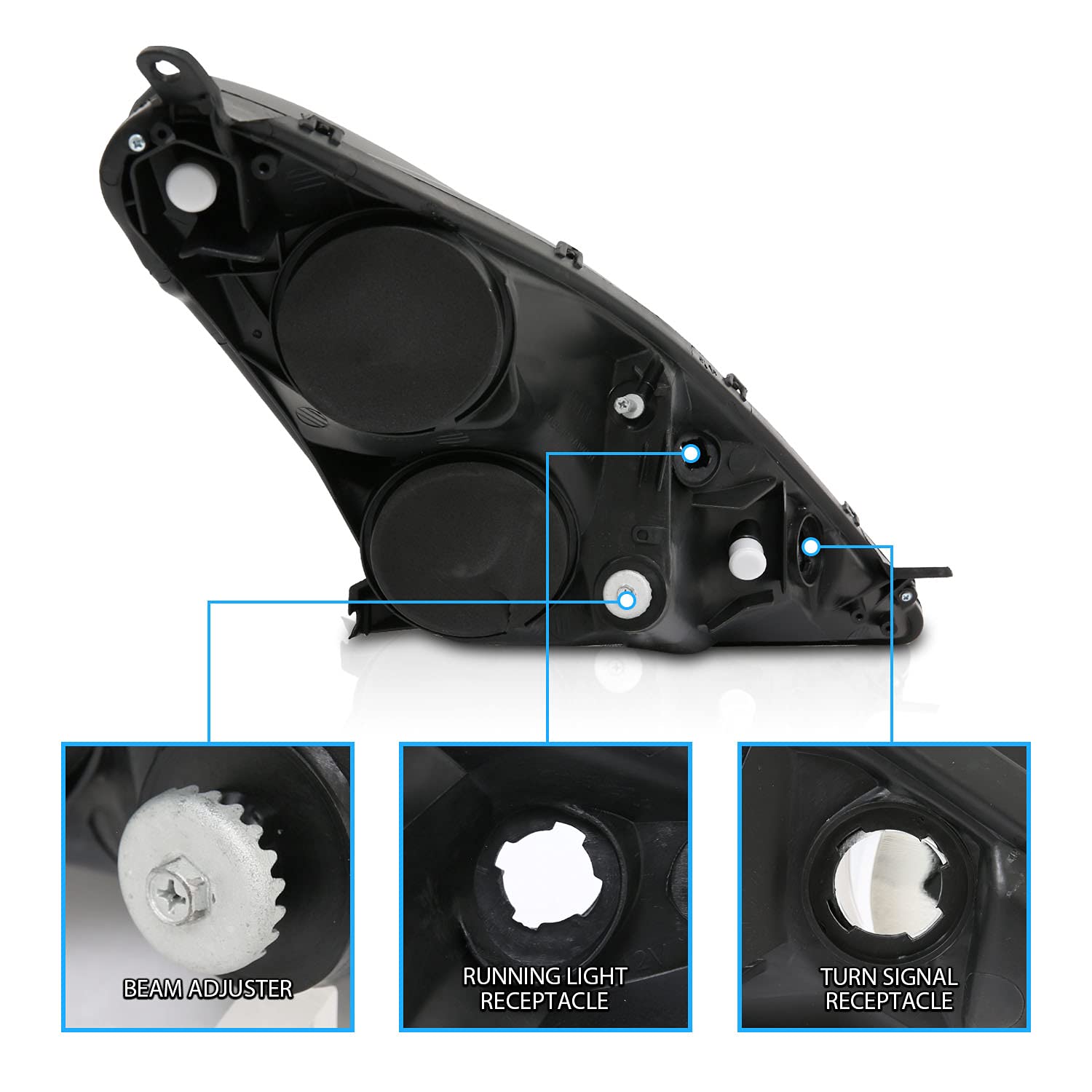 AmeriLite Black Headlights Replacement for Toyota Celica - Left & Right Side Pair - Perfect for Night Driving & Car Upgrades
